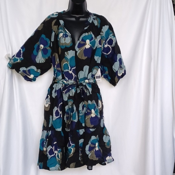 Ophelia Roe Dresses & Skirts - Ophelia Roe Mini Dress Puff Sleeve Elastic Waist Floral XL, 20" PTP, 36"L